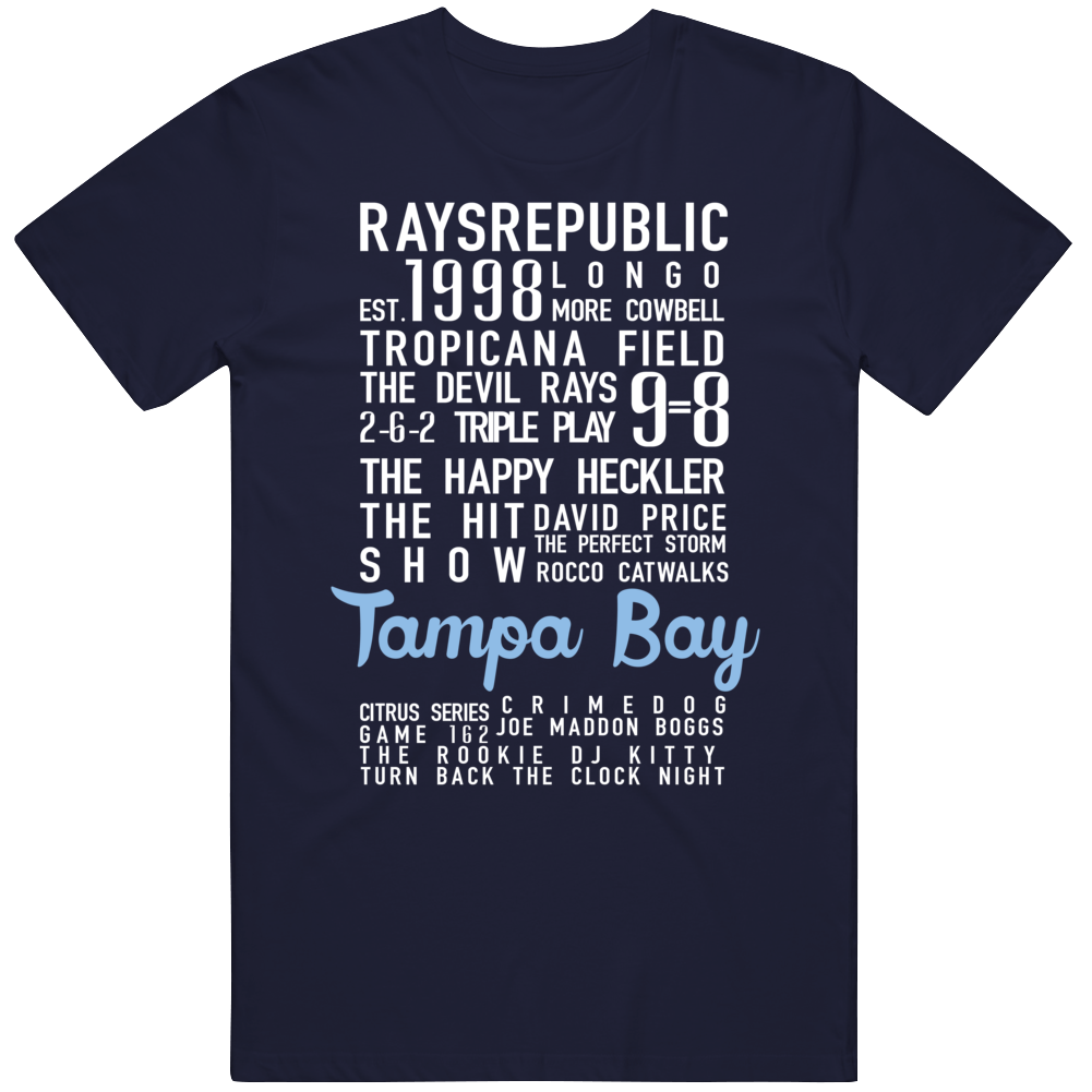 theBigGuavaTshirts The Legend of Tampa Bay Banner Tampa Bay Baseball Fan T Shirt Crewneck Sweatshirt / Navy / 3 X-Large