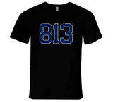 Area Code 813 Tampa Bay Hockey Fan Distressed T Shirt