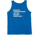 Maroon Championship Repeat Tampa Bay Back to Back Hockey Fan T Shirt